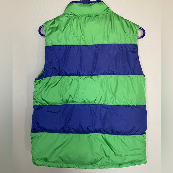 Boys: LANDS END: Reservable Coat Vest/Solid Green or Green/Navy EUC- Sz L 14-16 - Picture 5 of 7